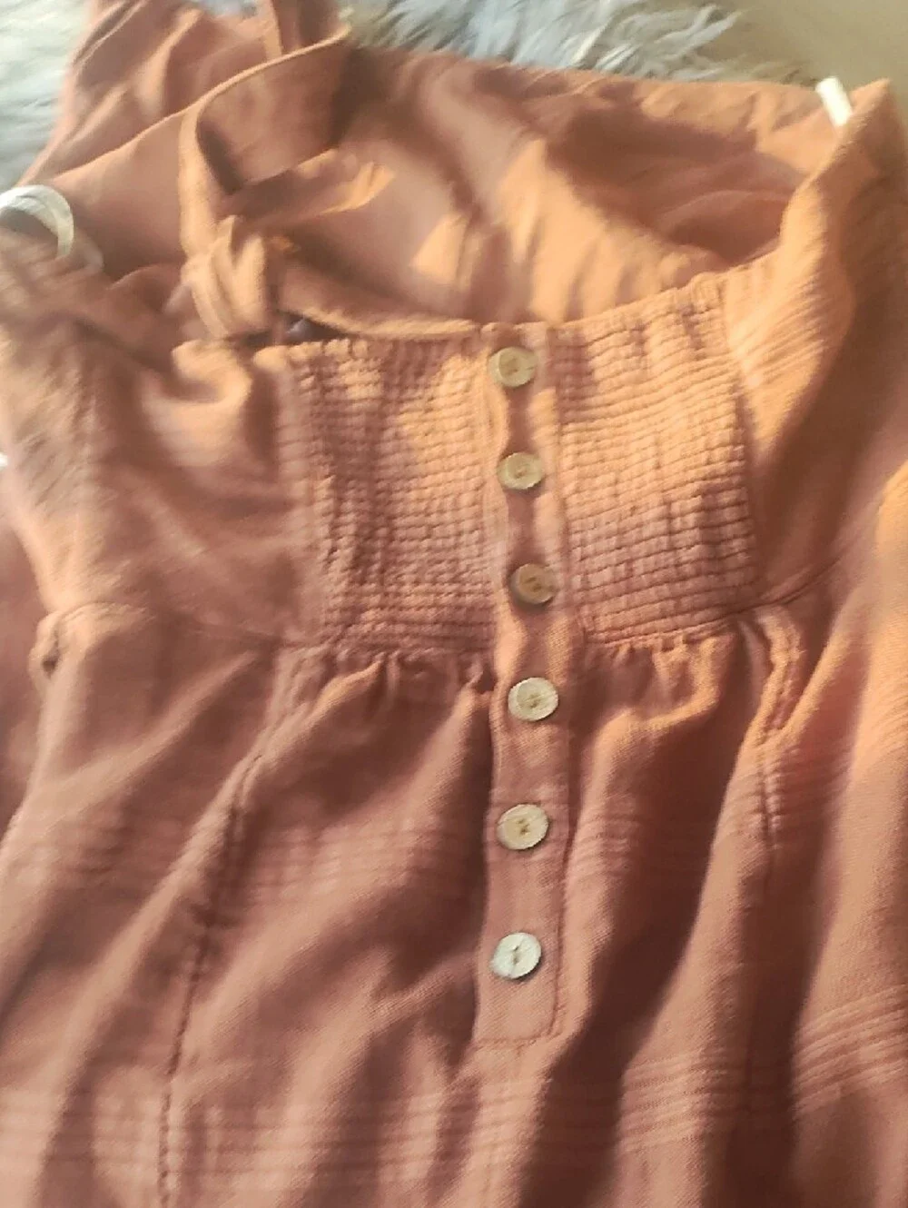 Free People One-Shoulder Wrap Dress in Rust - Picture 5 of 10